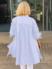 Women's Long Plain Cotton Shirt Jacket