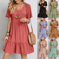 🎁This Season's Summer Picks⏳Retro V-neck Loose Casual Dress✨