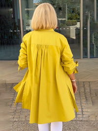 Women's Long Plain Cotton Shirt Jacket