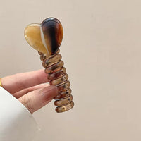 4 PCS - Heart Shaped Straight Telephone Cord Ponytail Holder