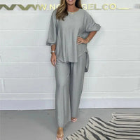 Hot sale 50 % OFF💝Women's Long Sleeve High Waisted Wide Leg Pants Suit