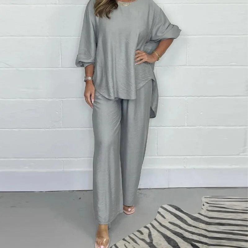 Hot sale 50 % OFF💝Women's Long Sleeve High Waisted Wide Leg Pants Suit