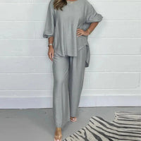 Hot sale 50 % OFF💝Women's Long Sleeve High Waisted Wide Leg Pants Suit