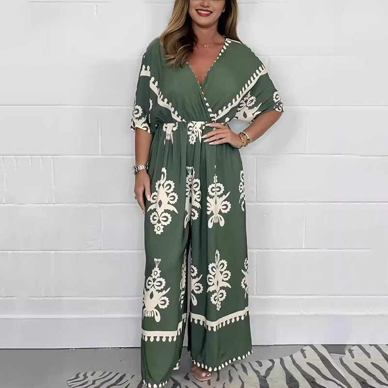 ✨Summer New✨Women’s V-Neck Wide Leg Jumpsuit