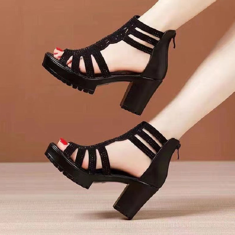 Women's Anti-Slip Peep-Toe Chunky Sandals