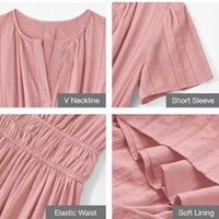 🔥Hot Sale 49% OFF👗Women's Casual Summer Short-Sleeve V-Neck Long Dresses