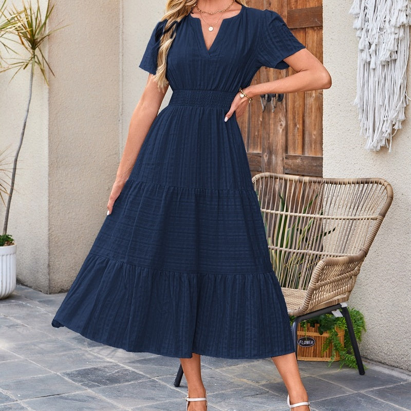 🔥Hot Sale 49% OFF👗Women's Casual Summer Short-Sleeve V-Neck Long Dresses