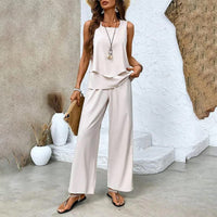 🌺 Women’s Trendy Print 2-Piece Outfit – Sleeveless Top & Pants Combo!
