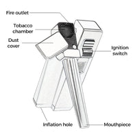 Slant Flame Inflatable tobacco Pipe Dual Purpose Lighter