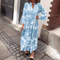 🌸LAST DAY PROMOTION - 50%OFF🌸Bohemian printed V-Neck maxi dress