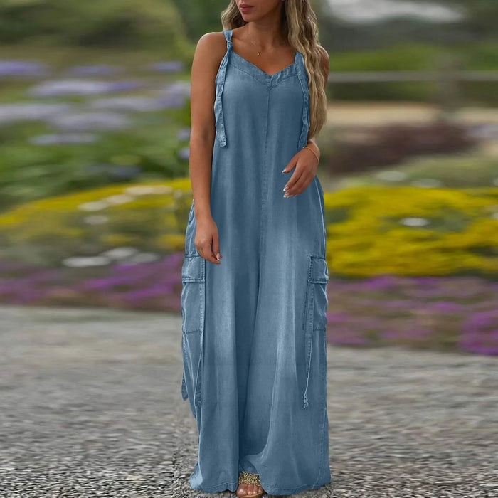 💕Women's Loose Wide-Leg Jumpsuit with Pockets