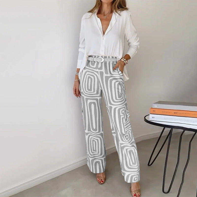 🌷Spring Hot Sale 49% OFF🍃Women's Casual Shirt Pants Two Piece Set