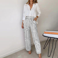 🌷Spring Hot Sale 49% OFF🍃Women's Casual Shirt Pants Two Piece Set