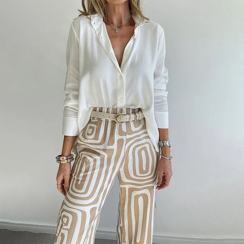 🌷Spring Hot Sale 49% OFF🍃Women's Casual Shirt Pants Two Piece Set