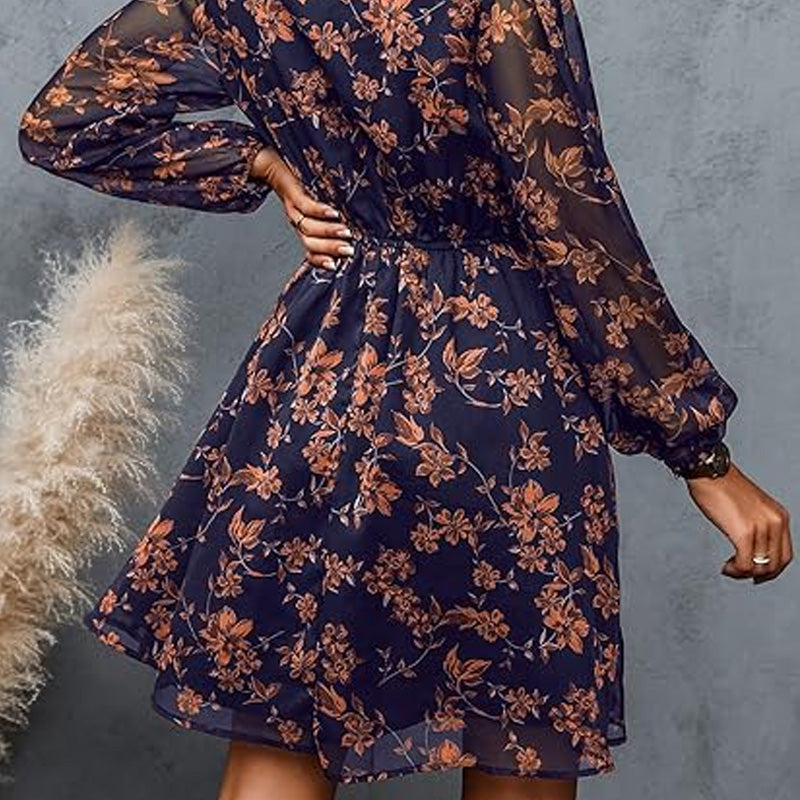 Women's Casual Elegant V-Neck Flowy Dress