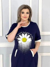 Fashionable Chamomile Pattern Dress