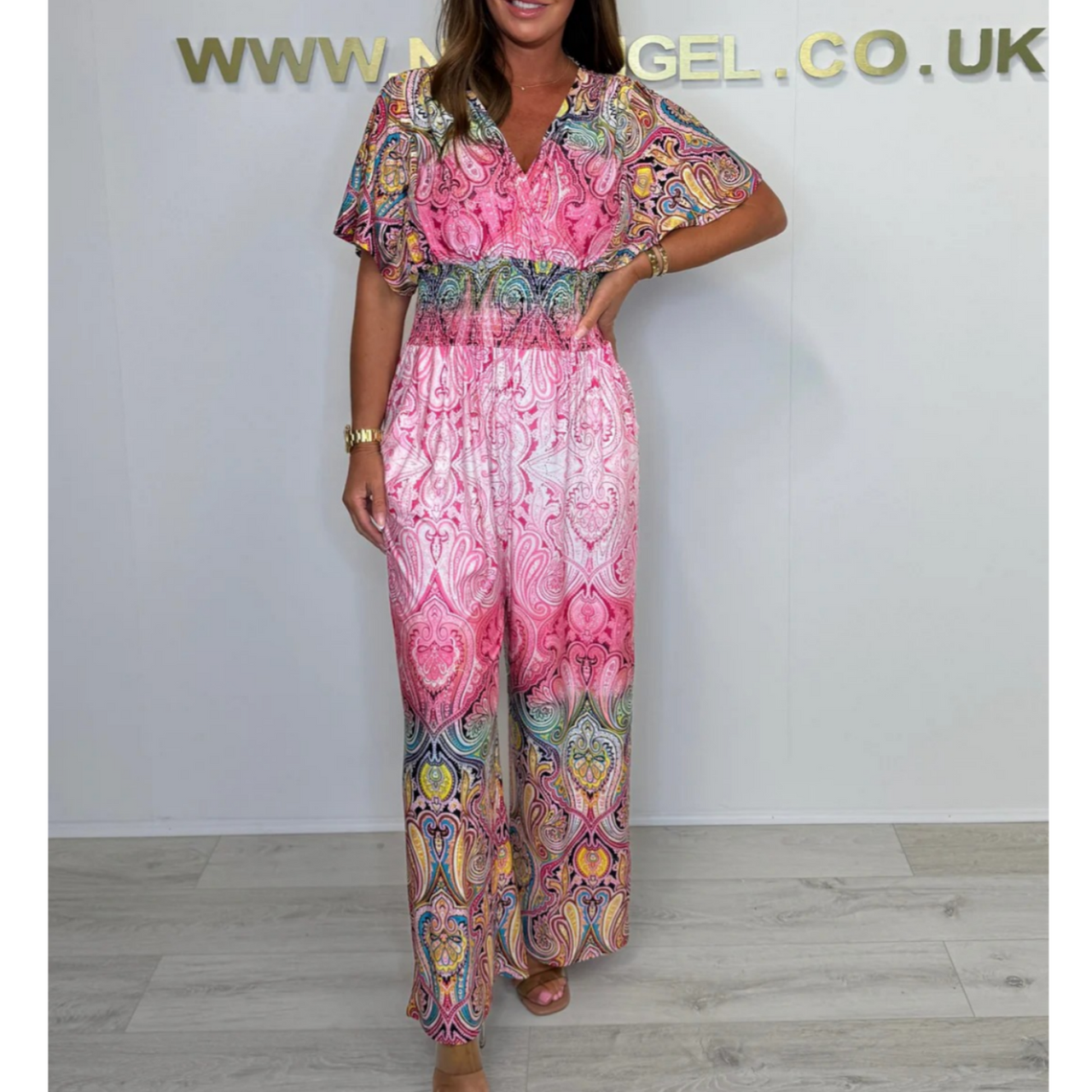 Bohemian Print Wide Leg Jumpsuit