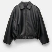 Dames Vintage Losse PU Leren Jas