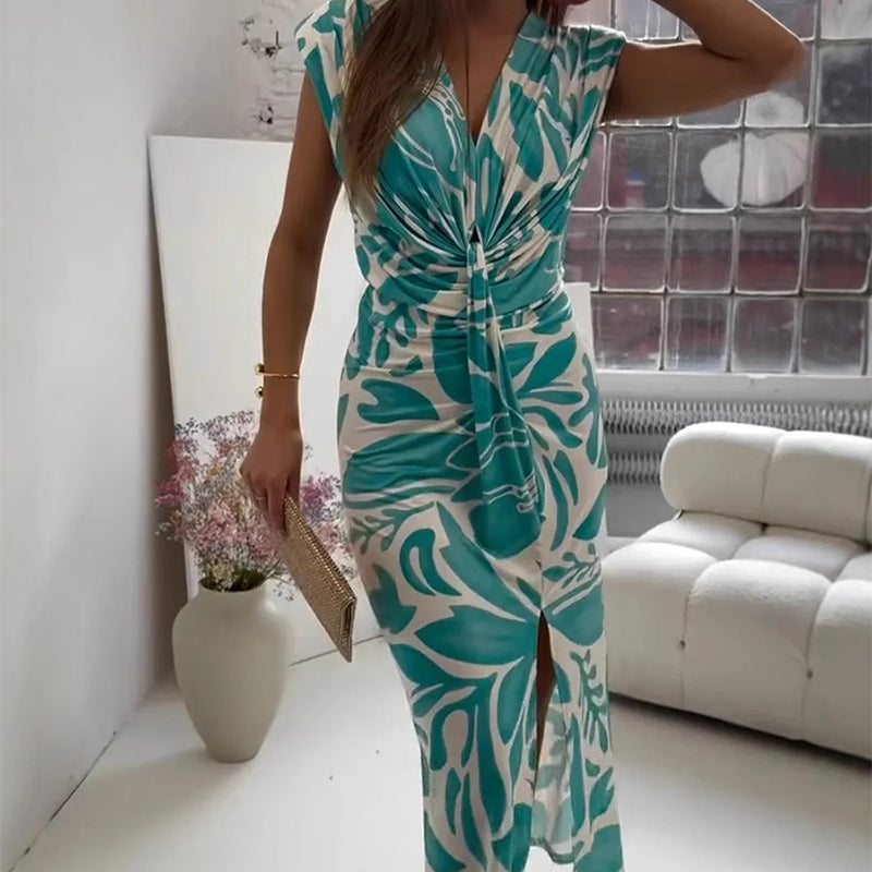 🌸50%OFF🌸Sleeveless Printed Slit Dress