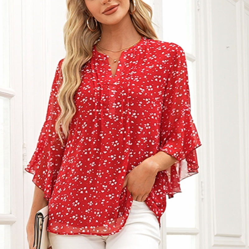 🎁Hot sale🔥Women's 3/4 Sleeve Chiffon Blouse – Elegant Business Casual Top