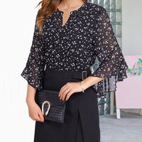 🎁Hot sale🔥Women's 3/4 Sleeve Chiffon Blouse – Elegant Business Casual Top