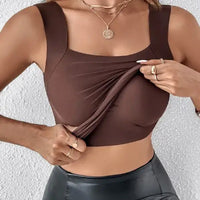 Shaping tank top with built-in bra