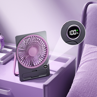 Powerful Breeze Slim Card Fan - 6 Speed, USB Charging and Cell Phone Holder