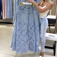 🌸Summer Hot🔥High Waisted Lace Splicing Jeans